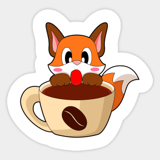 Fox Coffee Cup Sticker